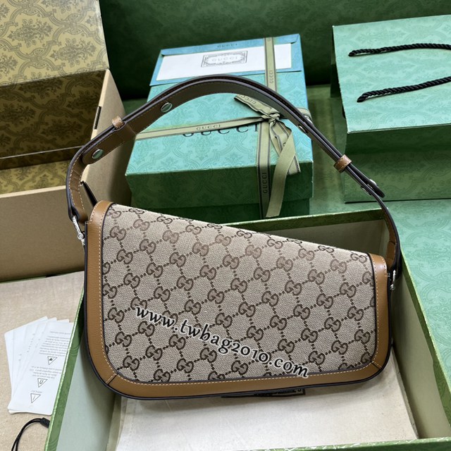 gucci專櫃2024新款原廠皮斜挎手袋 古馳Gucci Horsebit 1955系列小號肩背包 jcp1776